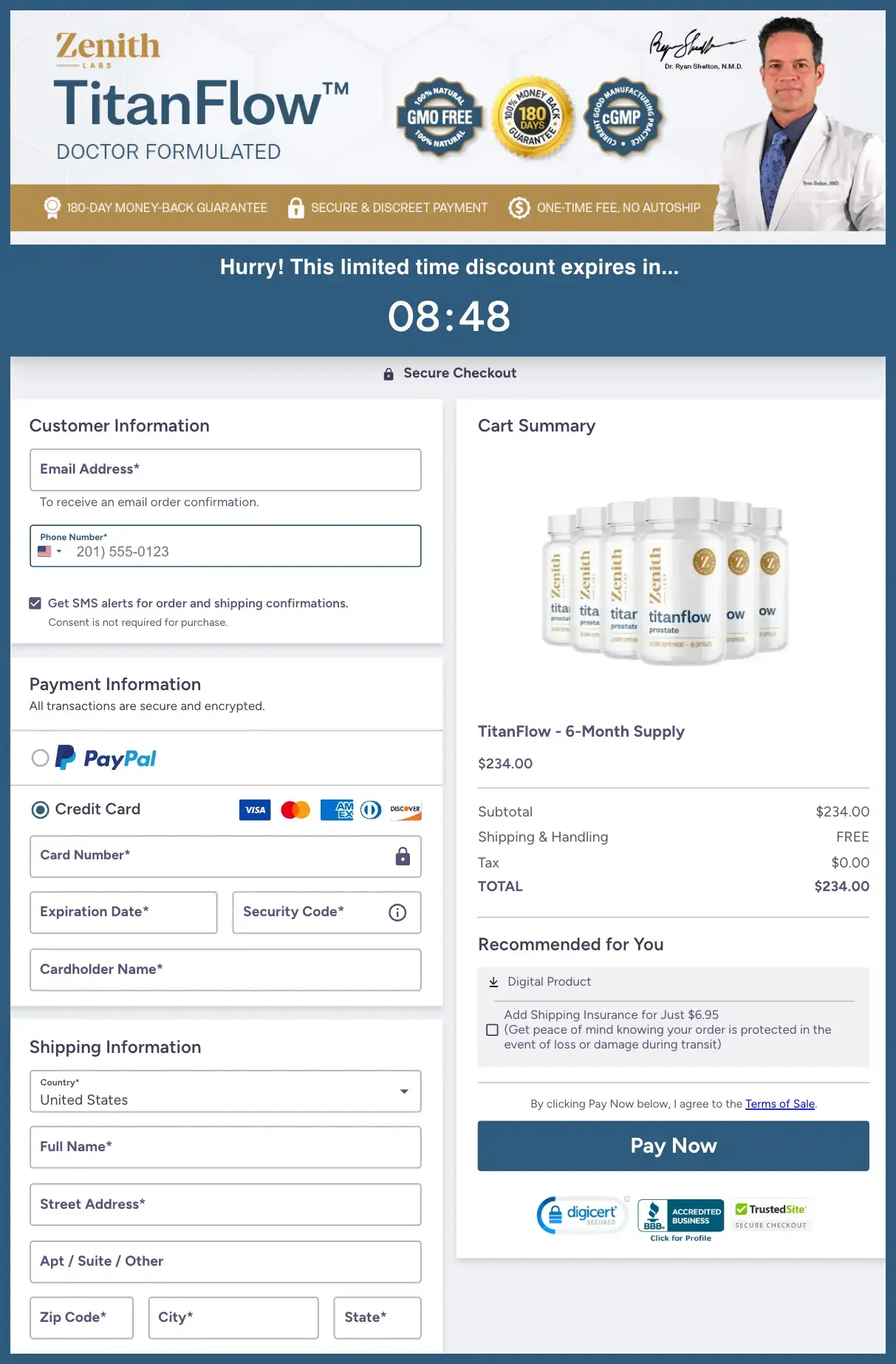 TitanFlow Official Website Secure Order Page